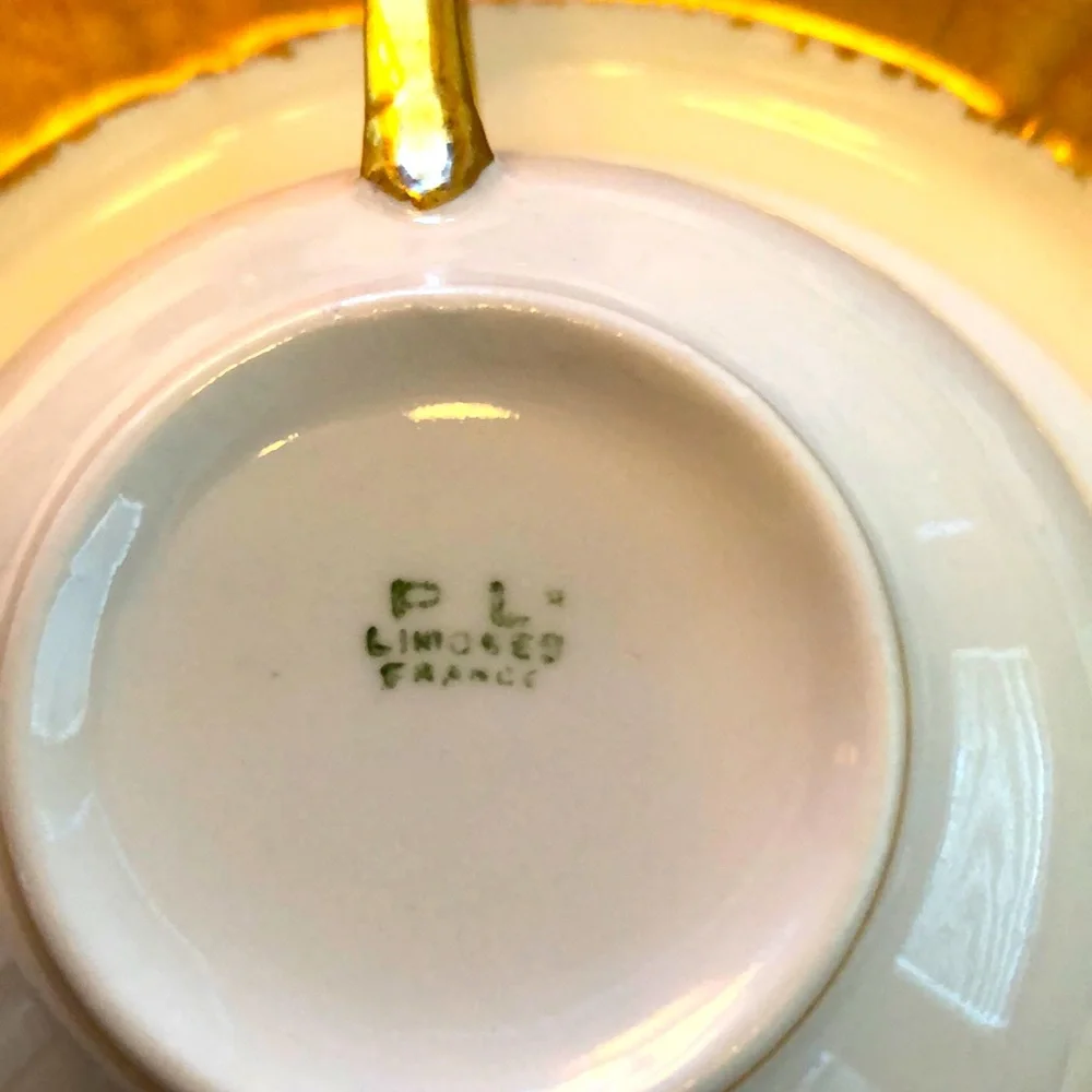 GRATIS- EUC- Pristine PL Limoges France, M. Redon Teacup & Saucer - Picture 13 of 13